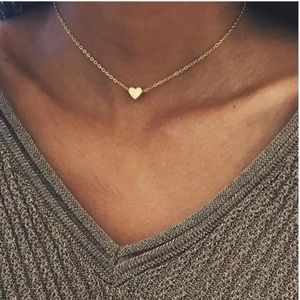 Minimalist Layering Gold Heart Collar
